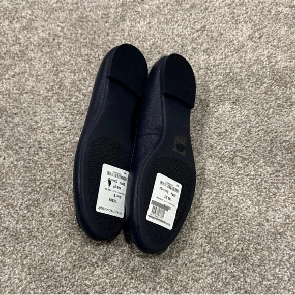 Tory Burch Dark Blue Flats with Gold Emblem - Picture 3 of 3